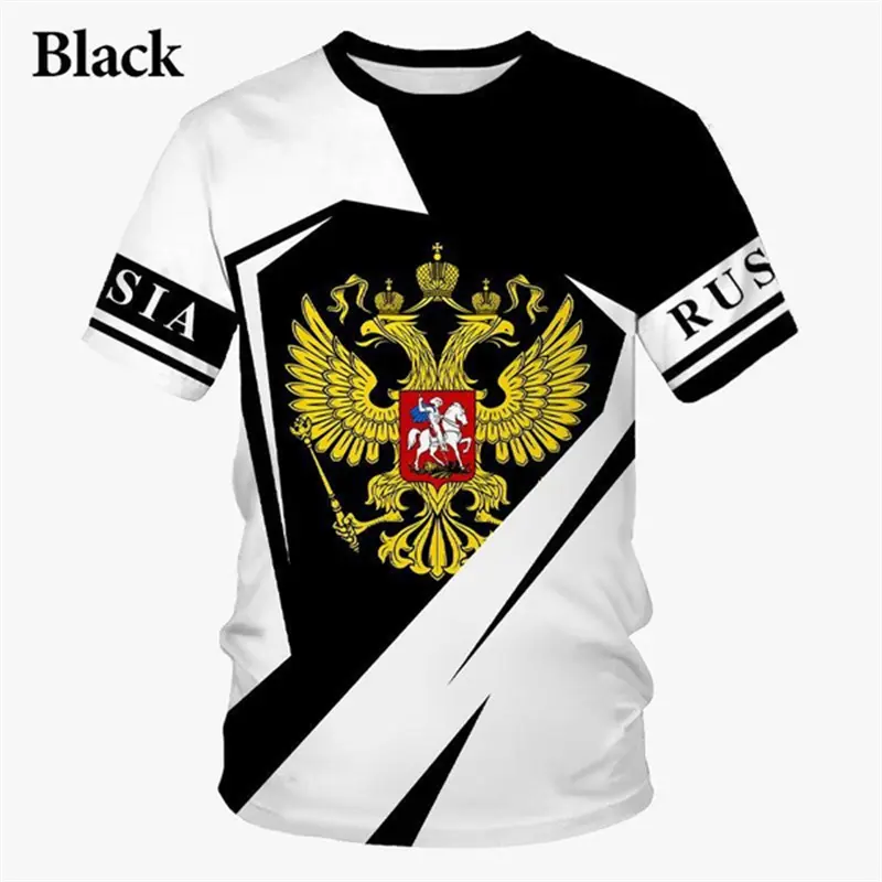 Summer Russian Flag 3D Print T Shirt Men Y2k Clothing Mens Perfect Football T-shirt Kids Oversized Breathable Casual Tee Tops