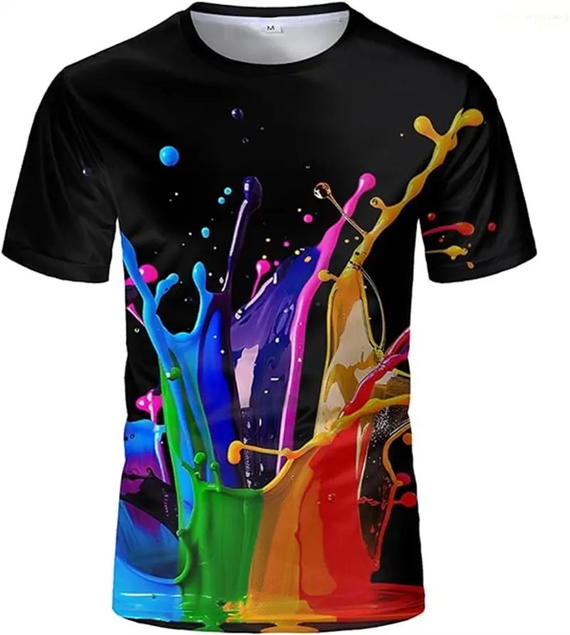 Color Splash Ink Drip Colorful 3D Printed T-shirt Men Women Summer Casual Short-sleeved Tshirt New Fashion Kids O Neck Tees Tops