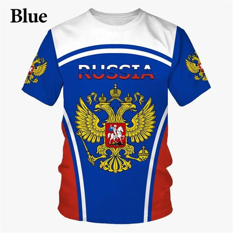 Summer Russian Flag 3D Print T Shirt Men Y2k Clothing Mens Perfect Football T-shirt Kids Oversized Breathable Casual Tee Tops