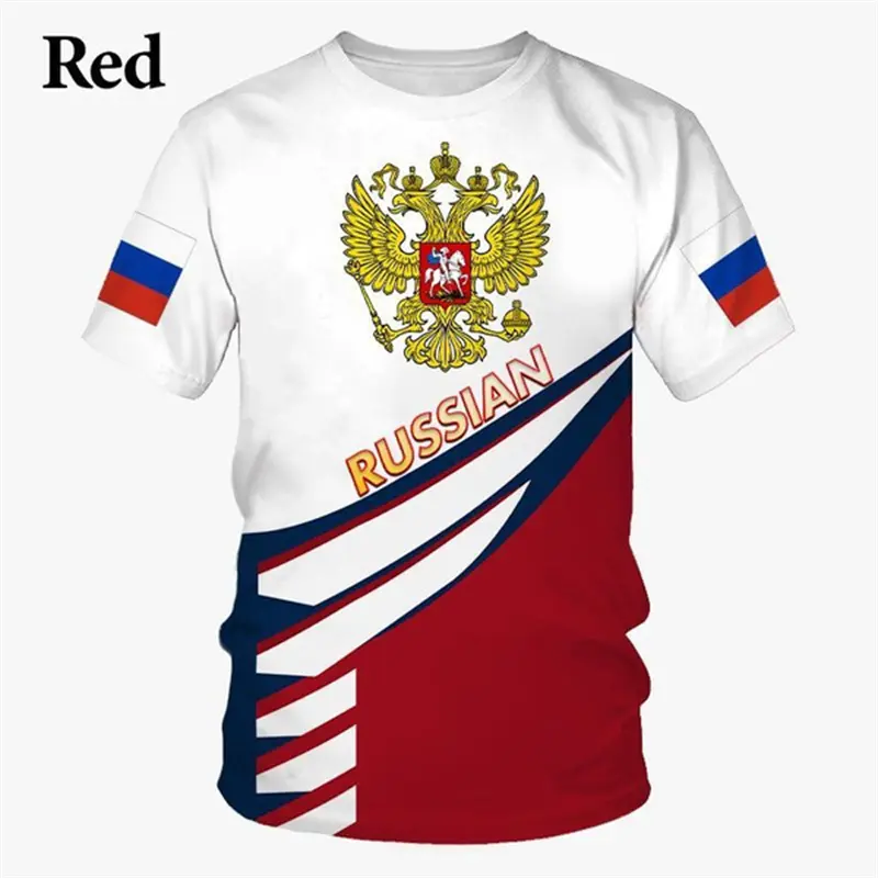 Summer Russian Flag 3D Print T Shirt Men Y2k Clothing Mens Perfect Football T-shirt Kids Oversized Breathable Casual Tee Tops