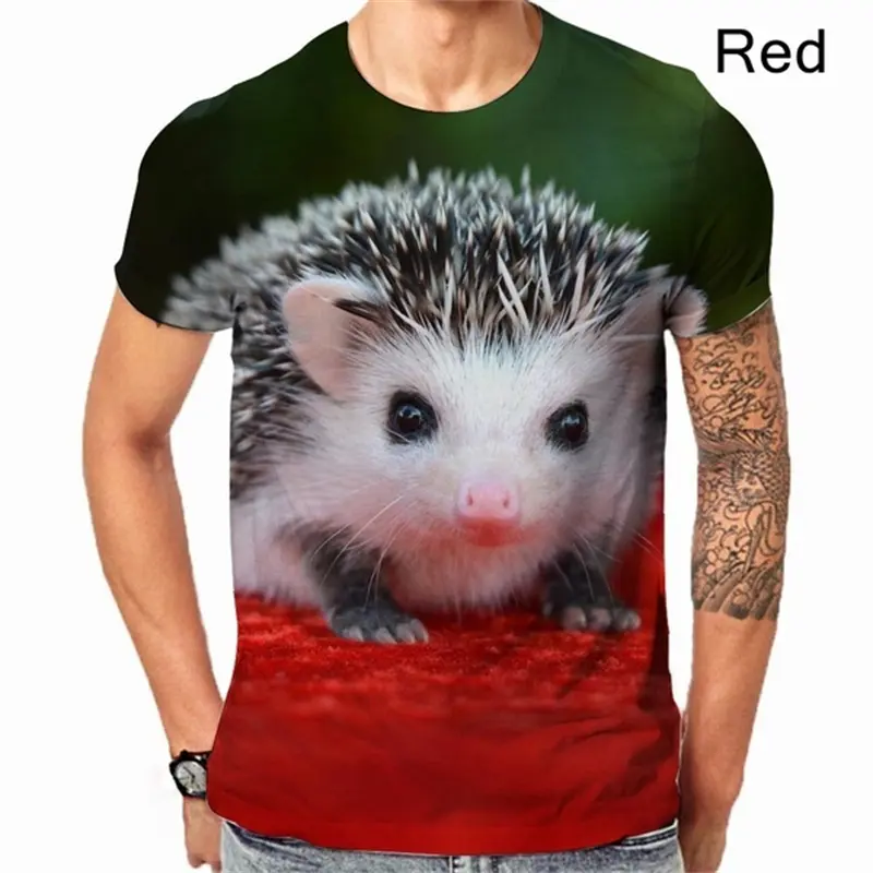 Funny Hedgehog T-Shirt 3D Printed Men Women Casual Fashion Short Sleeve T Shirt Kid Oversized Cute Animal Print Tee Top Clothing
