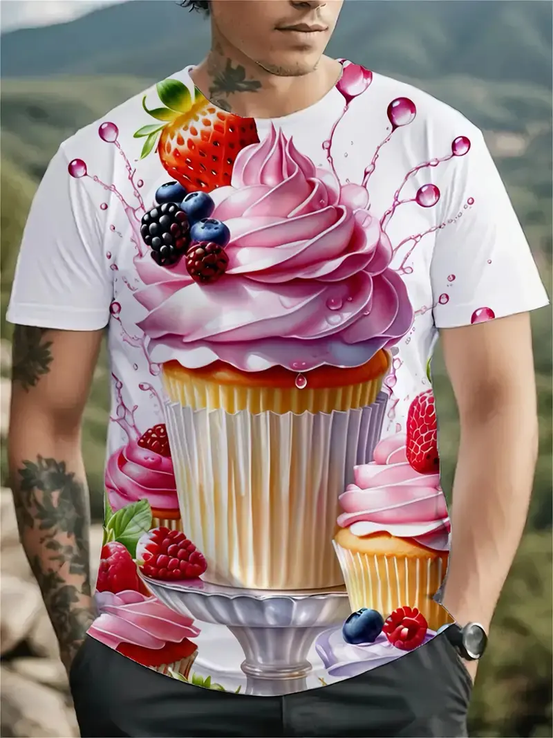 Ice Cream Graphic 3D Printed T-shirt Men Women Fashion Summer Crew Neck Short Sleeve Tees Trendy 2025 New Kids Tee Shirts Tops