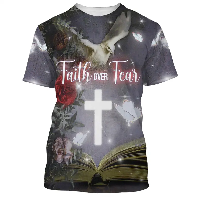 2025 Mens Womens Universal Tops T Shirt New Son Of God Jesus Cross Print 3d Print Fashion Casual Y2k Short Sleeve Mens Clothing