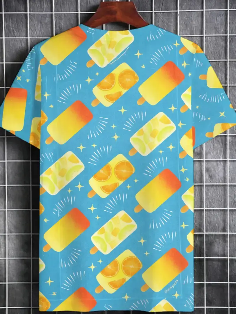 Ice Cream Graphic 3D Printed T-shirt Men Women Fashion Summer Crew Neck Short Sleeve Tees Trendy 2025 New Kids Tee Shirts Tops