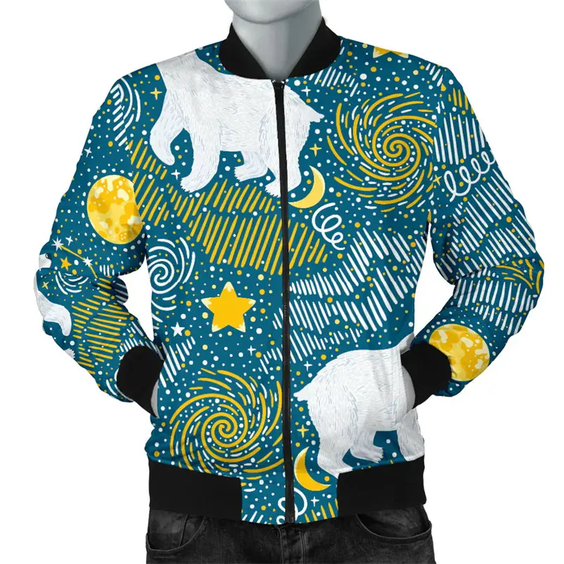 New In Jackets Mens Jacket 3d Blue Whale Animal Print Winter Coats Cool Casual Bomber Long Sleeve Loose Men Clothes Dropshipping