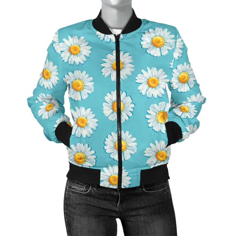 New Small Daisy Flower 3D Print Zipper Jacket Men Women Vintage Floral Zipper Jacket Casual Long Sleeves Streetwear Kids Coats