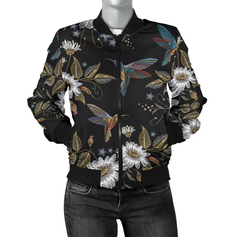 Colorful Flower Pattern 3D Print Jacket For Men Women Fashion Autumn Winter Jacket Zipper Coat Harajuku Unisex Casual Streetwear