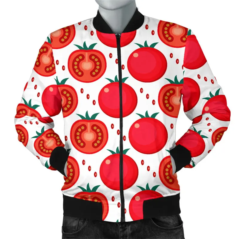 New In Jackets Men 3d Printed Vegetable Sweatshirt Kids Tops Cool Street Casual Bomber Zipper Jacket Long Sleeve Coat Mens Tops