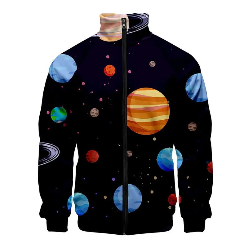 Extra-terrestrial Print Zipper Hoodies Sweatshirts 3D Printed Jackets For Men Women Clothing Casual Fashion Lapel Kids Coat Tops