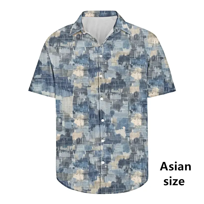 Vintage Hawaiian Men's Striped 3d Print Shirts New Fashion Short Sleeve Casual Top Oversized Sport Gym Clothing Women Blouse