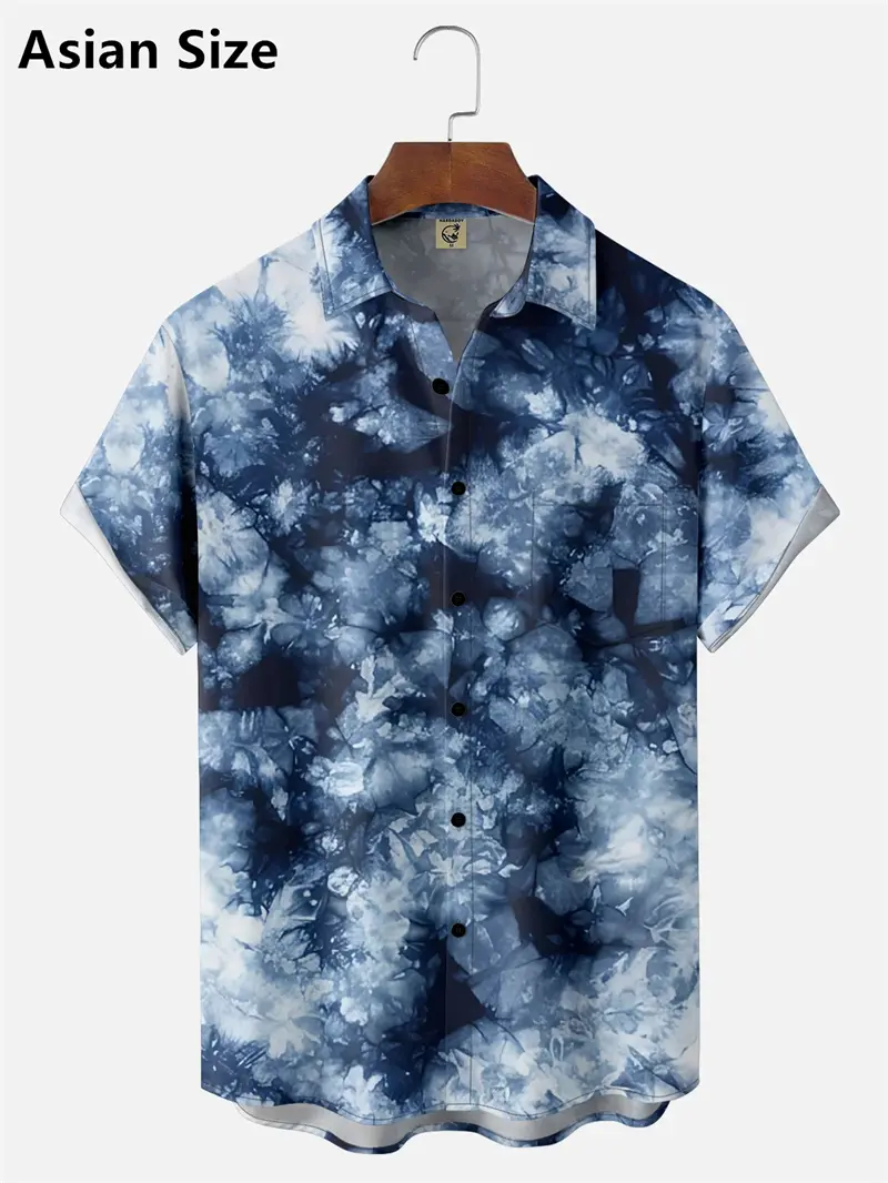 Men's Shirts Summer Casual Abstract Art Pattern Shirt Simple Men's Outdoor Loose Pop Clothing Hawaiian Women Beach Blouse Y2k