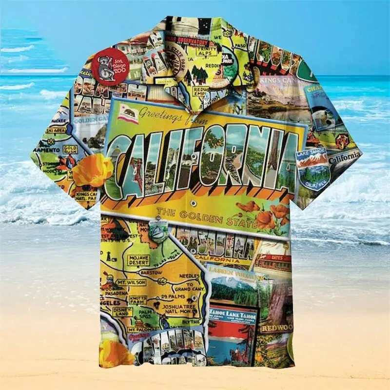 3D Graphic Hawaiian Shirt Man Hippie Alien Print Vacation Beach Shirt Women New Fashion Casual Button Aloha Blouse Neon Clothes