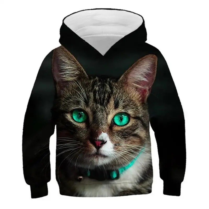 Cute 3d Print Cat Pattern Hoodies Children's Sweatshirt Kawaii Pet Hooded Pullover Men Women Long Sleeves Autumn New Clothing