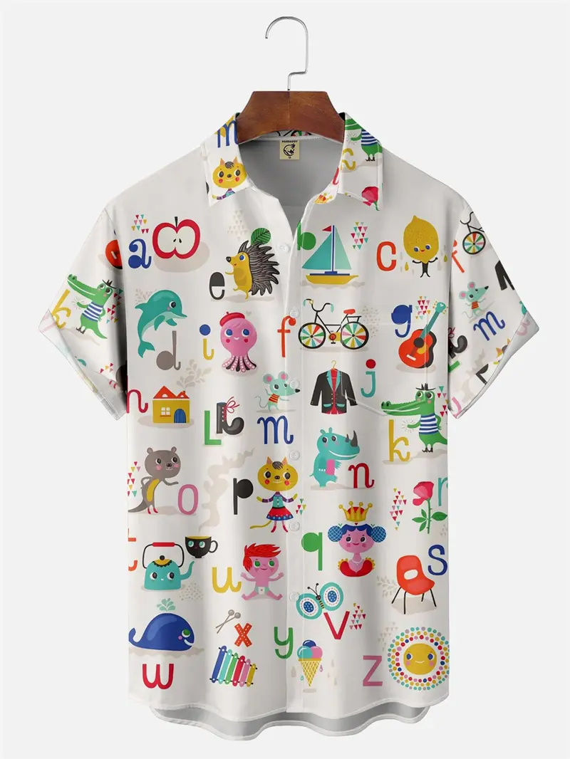 New 3D Printing Shirts & Blouses For Men Women Back-to-school Pattern Fashion Funny Streetwear Short Shirts Women Y2k Clothing