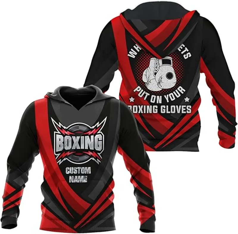 Muay Thai Graphic Hoodie Men Clothing 3D Boxing KO Print Sportwear New In Hoodies Women Harajuku Fashion Y2k Pullover Sweatshirt