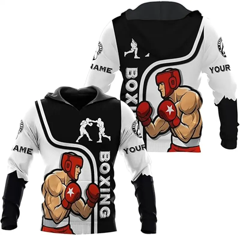 Muay Thai Graphic Hoodie Men Clothing 3D Boxing KO Print Sportwear New In Hoodies Women Harajuku Fashion Y2k Pullover Sweatshirt