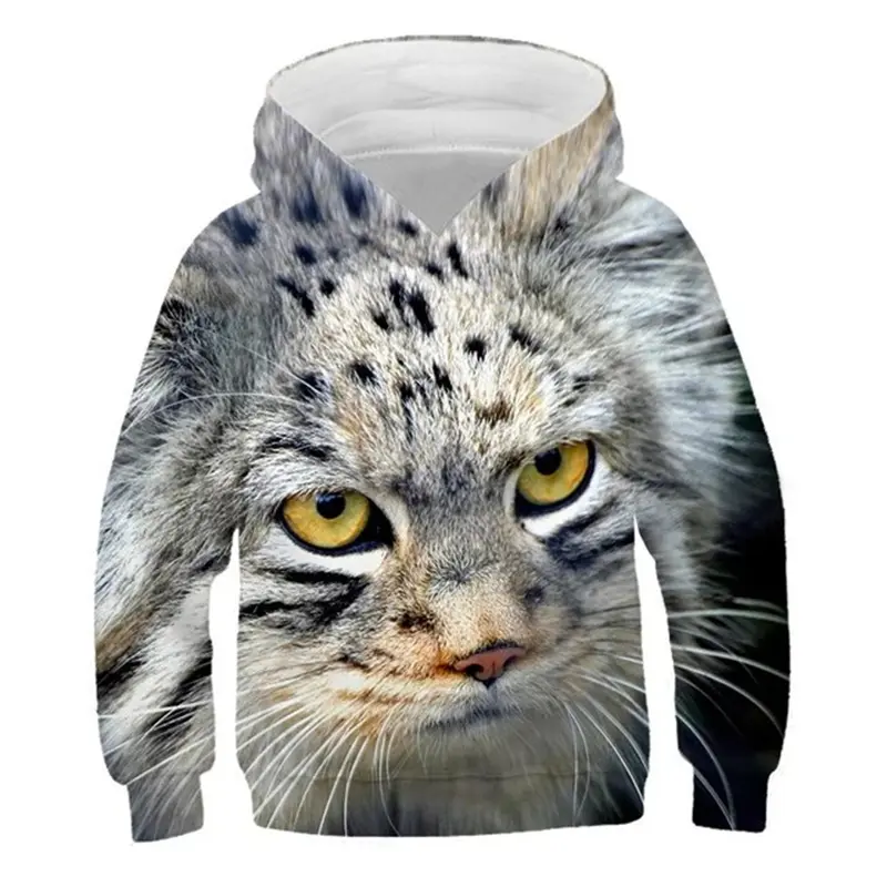 Cute 3d Print Cat Pattern Hoodies Children's Sweatshirt Kawaii Pet Hooded Pullover Men Women Long Sleeves Autumn New Clothing