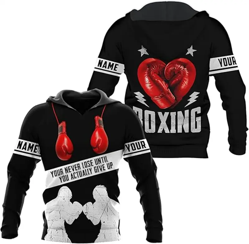 Muay Thai Graphic Hoodie Men Clothing 3D Boxing KO Print Sportwear New In Hoodies Women Harajuku Fashion Y2k Pullover Sweatshirt