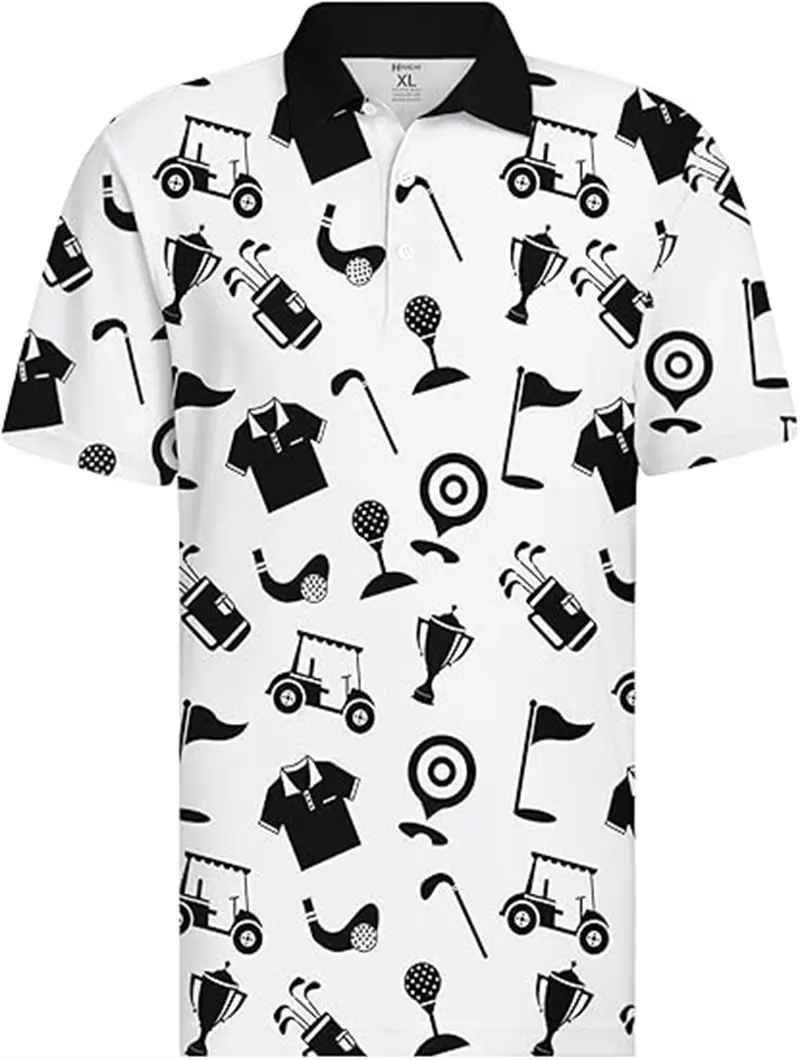 3D Print Golf Polo Shirt For Men Fashion Summer Personalized Shirt Buttons Lapel Oversized Short Sleeve Male Quality Sport Tops