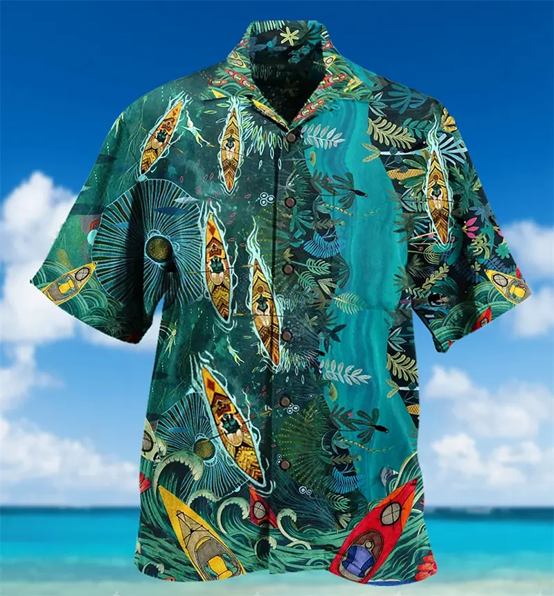 Binge Hamburger Printing Men's Short Sleeve Shirts Hawaii Tops Summer Funny 3d Graphic Male Casual Blouse Fashion Lapel Tops