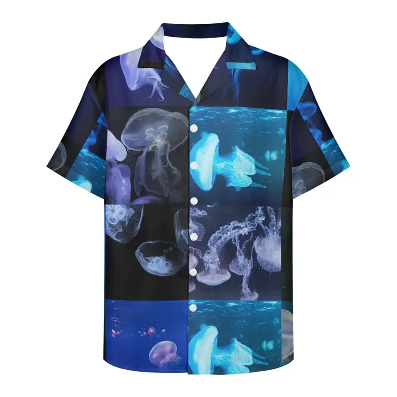 Magical Underwater World 3D Print Shirts For Men Clothes Funny Fish Graphic Beach Shirt Women Hawaiian  Aloha Button Blouse