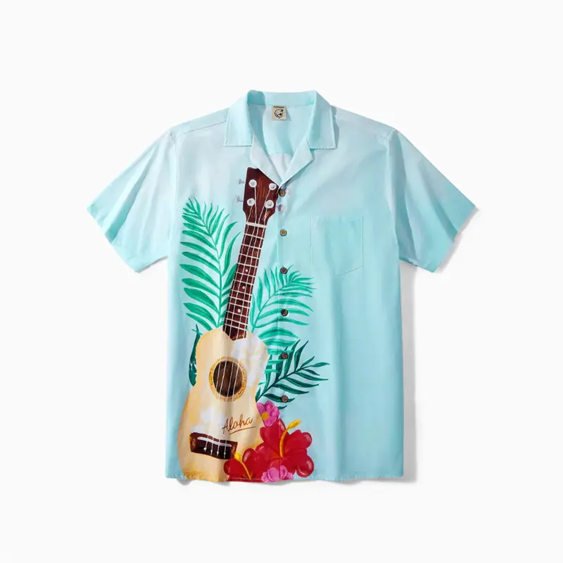 Summer Men's 3D graphic guitar Hawaiian Shirts vintage musical instruments Printed Tops women Fashion Casual party beach shirt