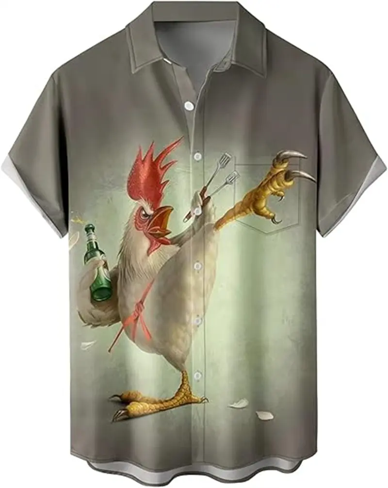 Funny Dog Pattern Hawaii Shirt Men Women Summer Fashion Short Sleeves 3d Printed Animal T-Shirts Tops Button Shirts Lapel Blouse
