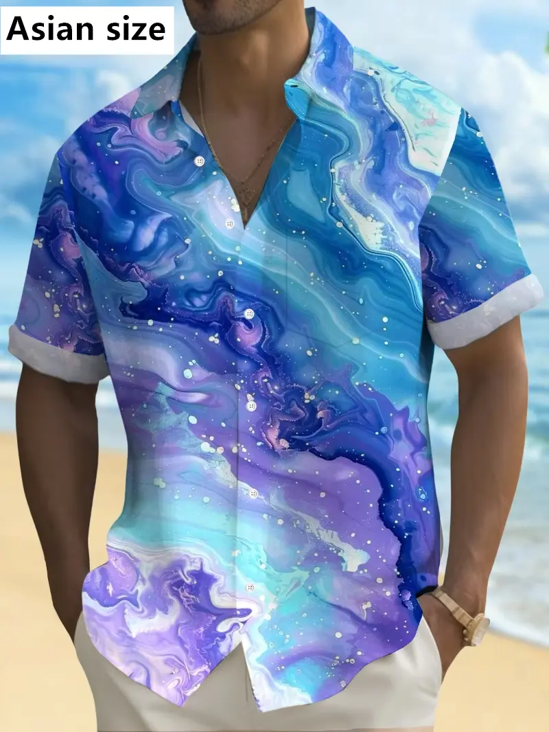 Mens Shirt Short Sleeve Floral Button Down Shirt Tropical Summer Beach Shirt Camping Shirt Short Sleeve Mens Formal Shirt