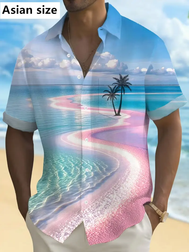 Mens Shirt Short Sleeve Floral Button Down Shirt Tropical Summer Beach Shirt Camping Shirt Short Sleeve Mens Formal Shirt