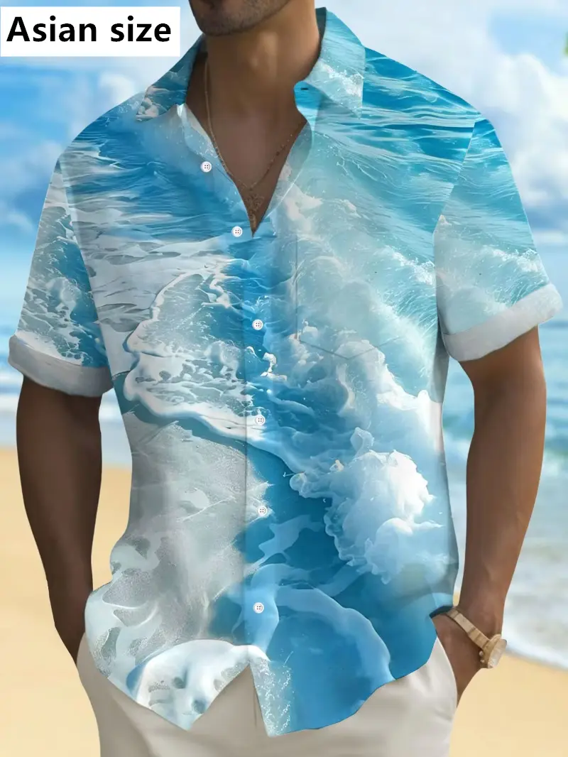 Mens Shirt Short Sleeve Floral Button Down Shirt Tropical Summer Beach Shirt Camping Shirt Short Sleeve Mens Formal Shirt