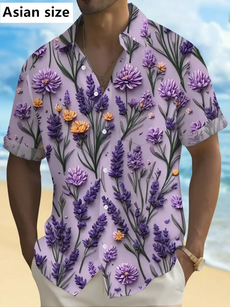 Mens Shirt Short Sleeve Floral Button Down Shirt Tropical Summer Beach Shirt Camping Shirt Short Sleeve Mens Formal Shirt