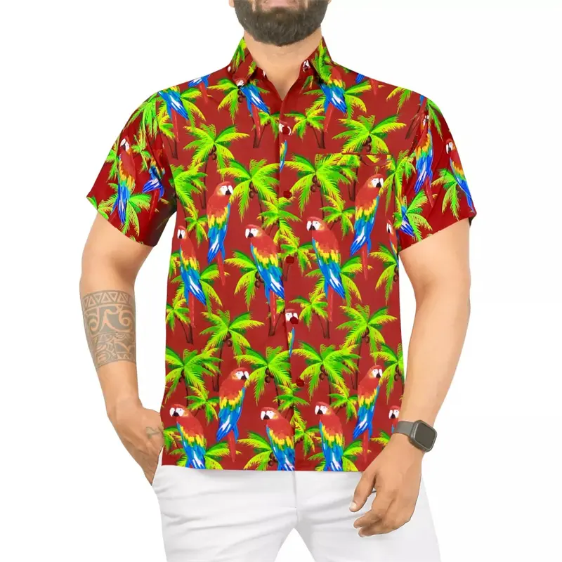 Coconut Tree 3d Print Vintage Man Shirt Tropic Shirts Men Women Fashion Oversized Hawaii Beach Blouse Lapel Button Mens Clothing