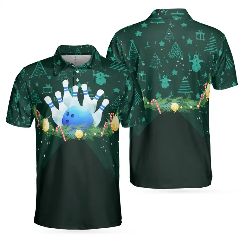 2024 New Men 3D Printed Bowling Pattern Printed Polo Shirt Men Women Popular Golf Short Sleeve Tops Casual Sports Men Clothings
