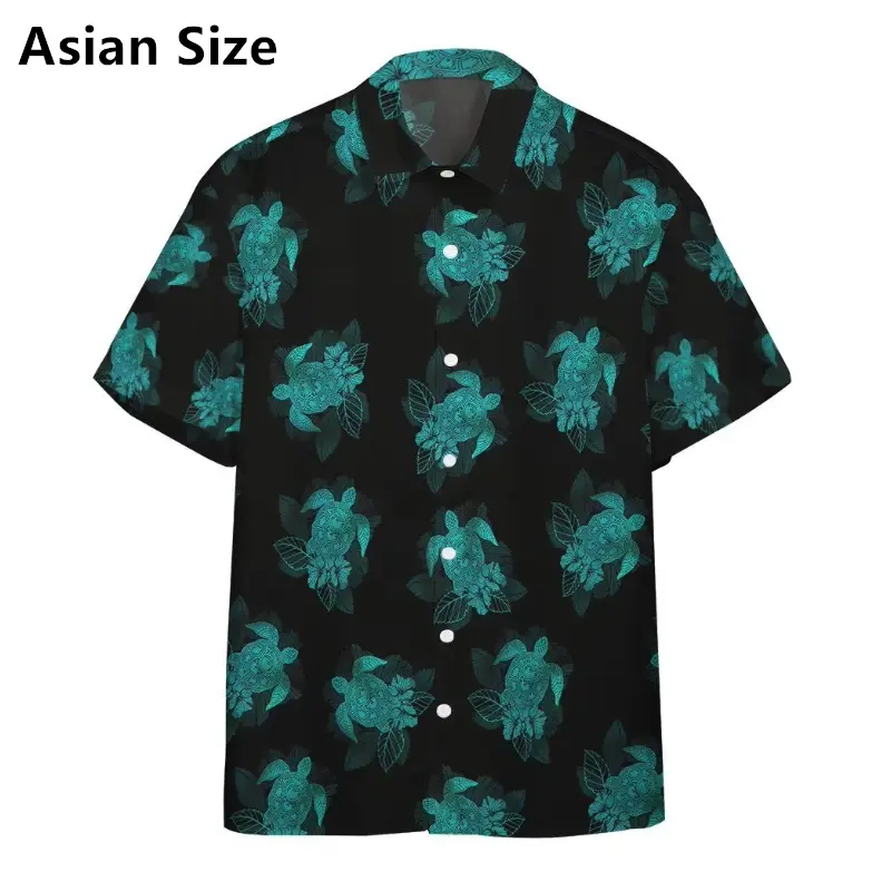 New Fashion Jellyfish Print Men's Short-sleeved Shirt Hawaiian Men's Casual Lapel Top Summer New Large Size Casual Men's Shirts