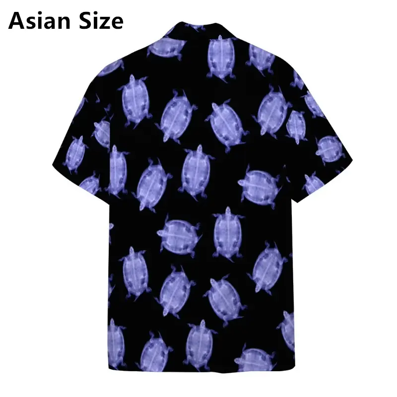 New Fashion Jellyfish Print Men's Short-sleeved Shirt Hawaiian Men's Casual Lapel Top Summer New Large Size Casual Men's Shirts