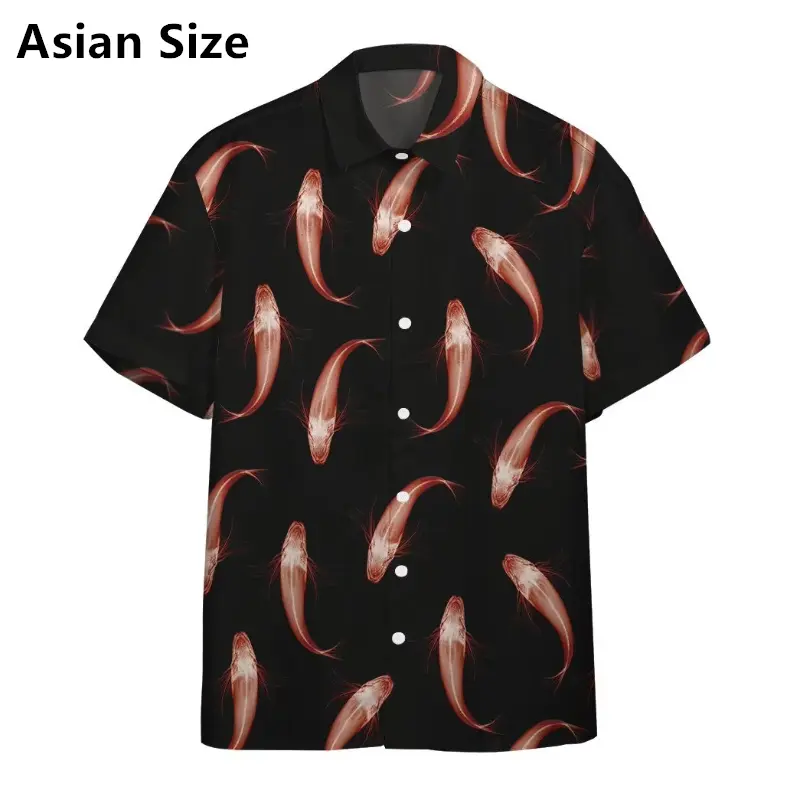 New Fashion Jellyfish Print Men's Short-sleeved Shirt Hawaiian Men's Casual Lapel Top Summer New Large Size Casual Men's Shirts