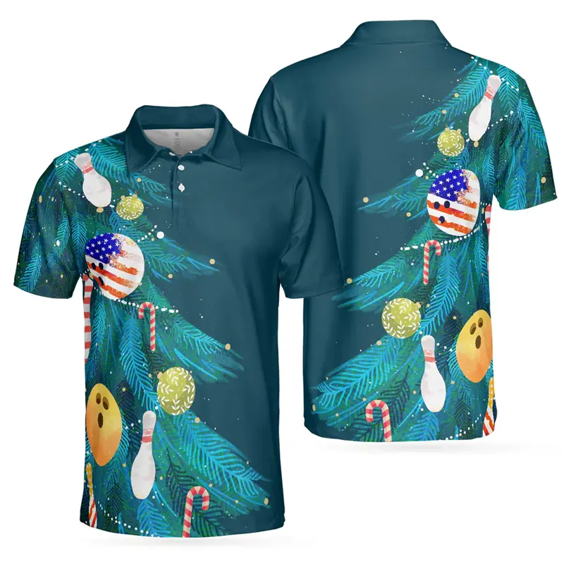 2024 New Men 3D Printed Bowling Pattern Printed Polo Shirt Men Women Popular Golf Short Sleeve Tops Casual Sports Men Clothings