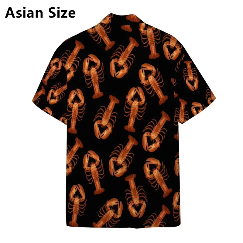 New Fashion Jellyfish Print Men's Short-sleeved Shirt Hawaiian Men's Casual Lapel Top Summer New Large Size Casual Men's Shirts