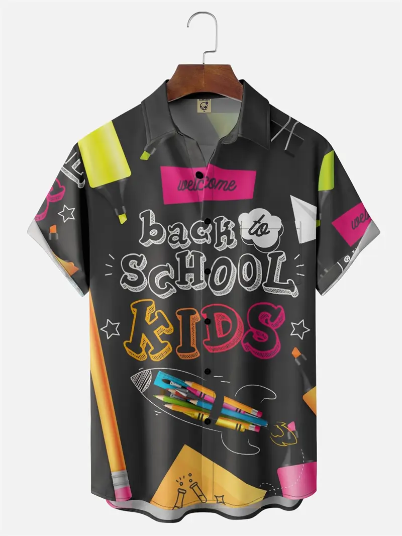 3D Printing Shirts For Men Women New Fashion Back-to-school Pattern Funny Streetwear Short Shirts Women Cute Y2k Clothing Tops