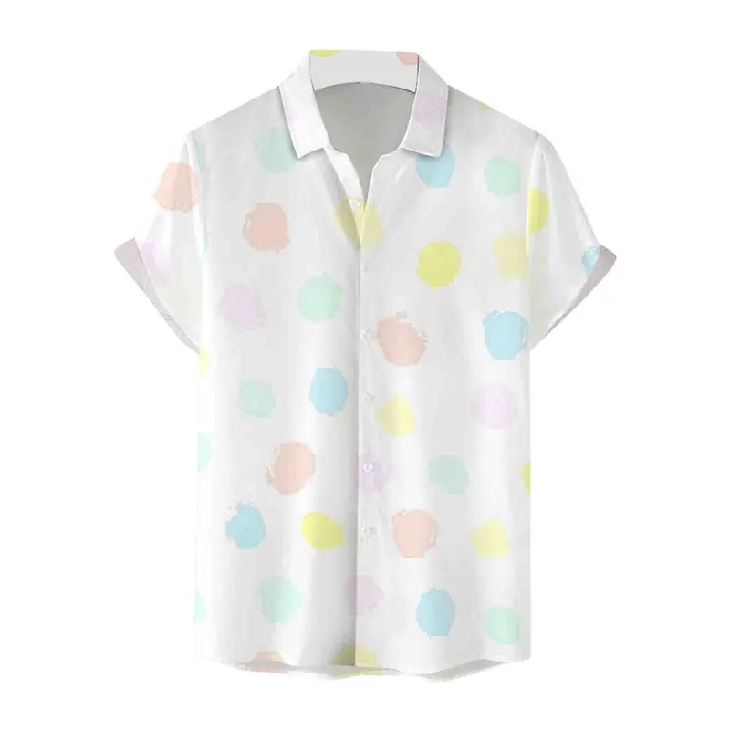 Summer Hawaiian Shirt Men Women 3D Print Rabbit Egg Tops Happy Easter Outdoor Street Short Sleeve Button-Down Print Men Clothing