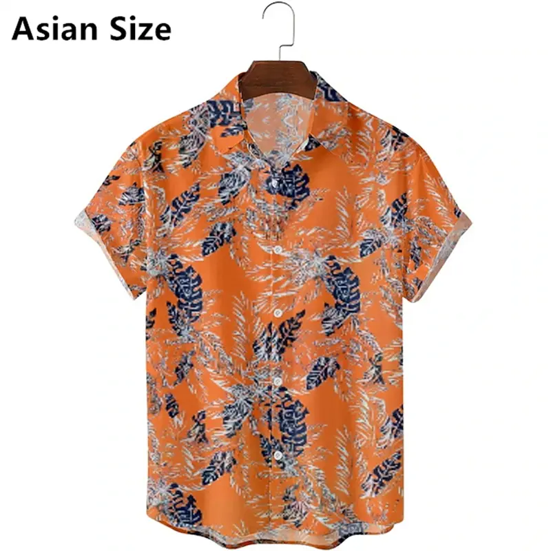 Fashion Mens Hawaiian Shirt Male Vintage Classic Tropical Plants 3D Printed Beach Aloha Shirts Short Sleeve Loose Unisex Tops