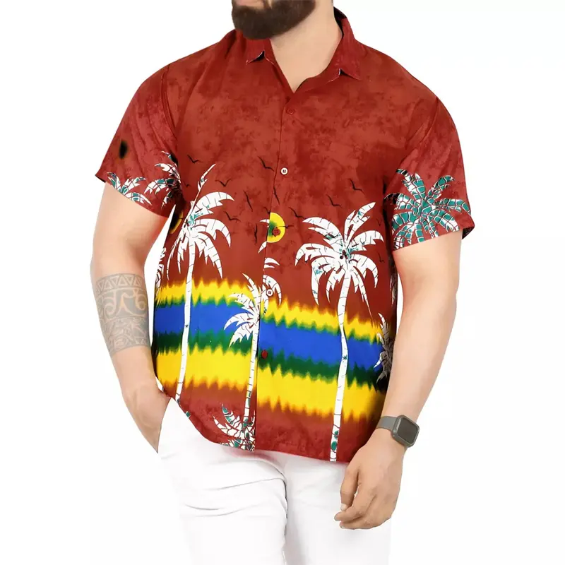 3d Print Vintage Man Shirt Tropic Coconut Tree Men Women Fashion Oversized Hawaiian Beach Shirt Vacation Blouse Mens Clothing
