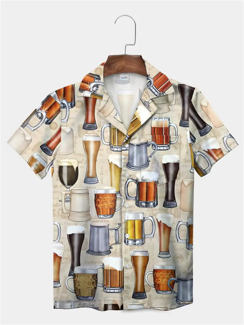 Tropical Plant Leaves Palm Tree Leaves Casual Shirt 3D Print Color Shirt Pattern Men's Short Sleeve Hawaiian Shirts Harajuku Top
