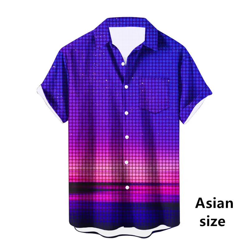 3d Printed Geometric Pattern Hawaiian Shirt Men New Fashion Casual Shirts Blouses Short-Sleeve Button Lapel Beach Women Blouse