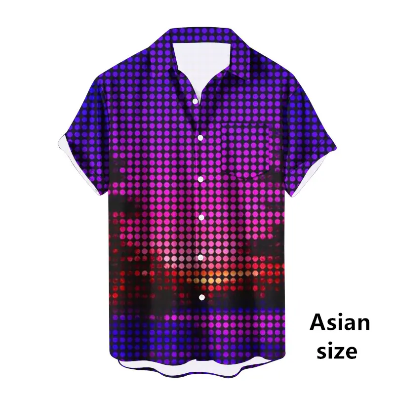 3d Printed Geometric Pattern Hawaiian Shirt Men New Fashion Casual Shirts Blouses Short-Sleeve Button Lapel Beach Women Blouse