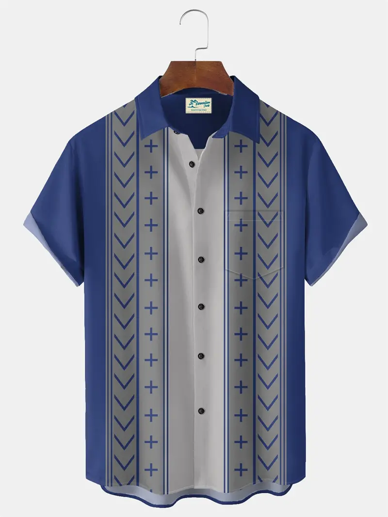 Vintage 3D Print Men Stripe Shirts Summer Casual Classic Striped Graphic Short Sleeve Tops Unisex Button Shirt Men Beach Shirt