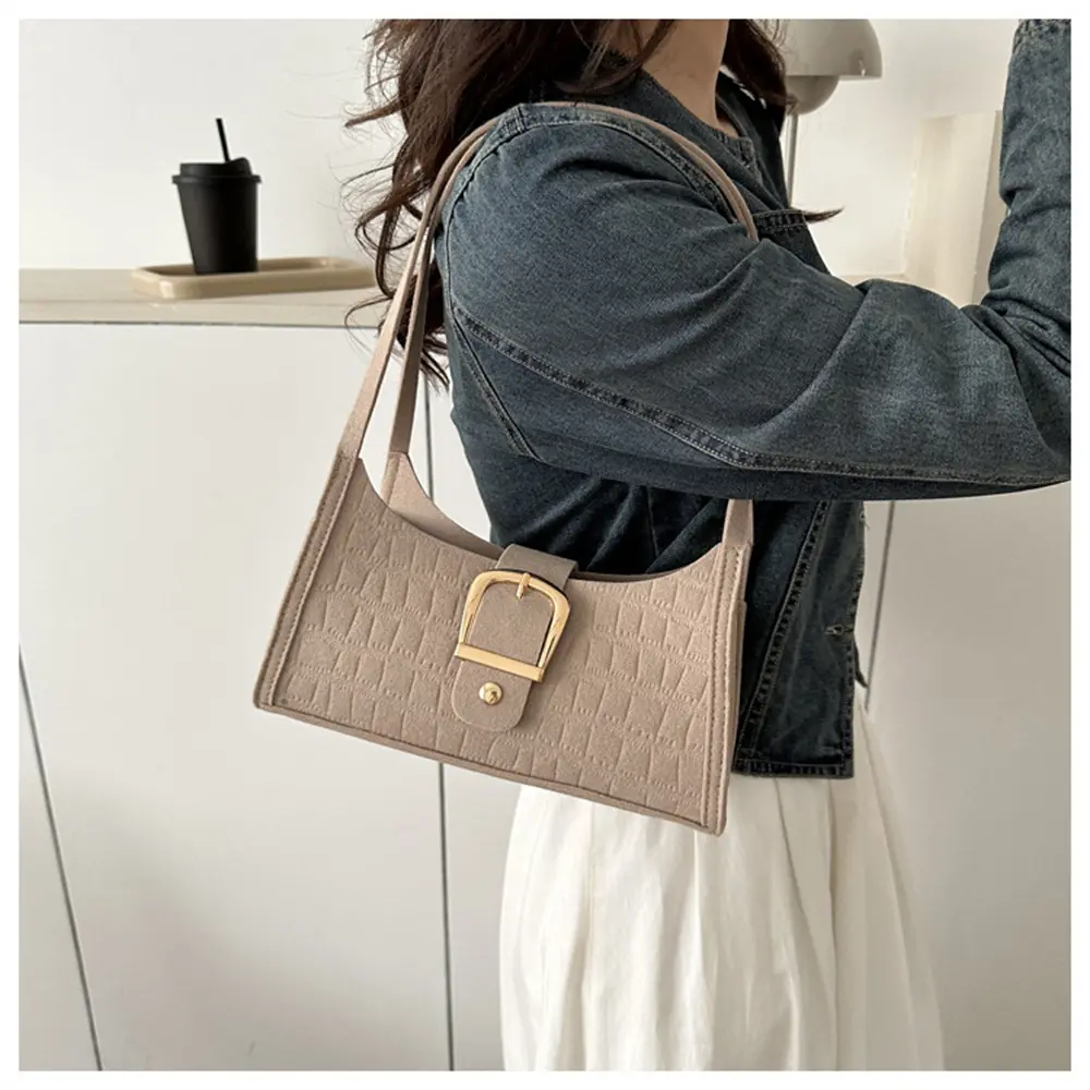 Autumn Winter New Trendy Handbag Casual Fashion Shoulder Bag Underarm Bag Felt Ladies  Retro Phone Clutch Purse Hot Sale