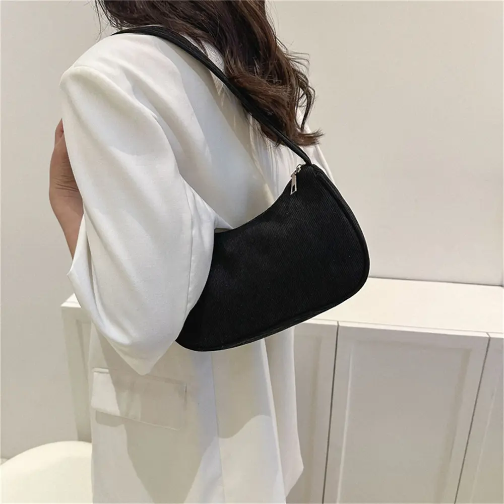 2023 Fall And Winter New Tote Bag Fashion Striped Velvet Casual Handbag Single Shoulder Bag Small Square Bag Girls Gift