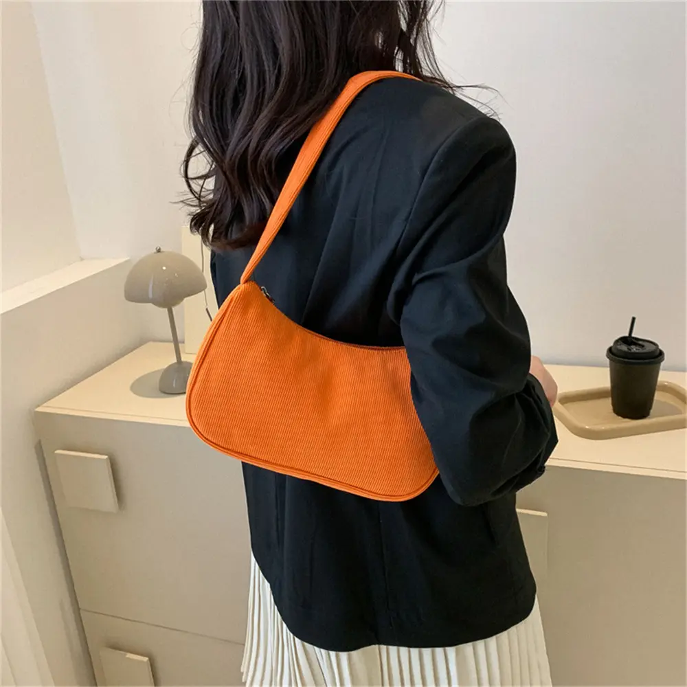 2023 Fall And Winter New Tote Bag Fashion Striped Velvet Casual Handbag Single Shoulder Bag Small Square Bag Girls Gift