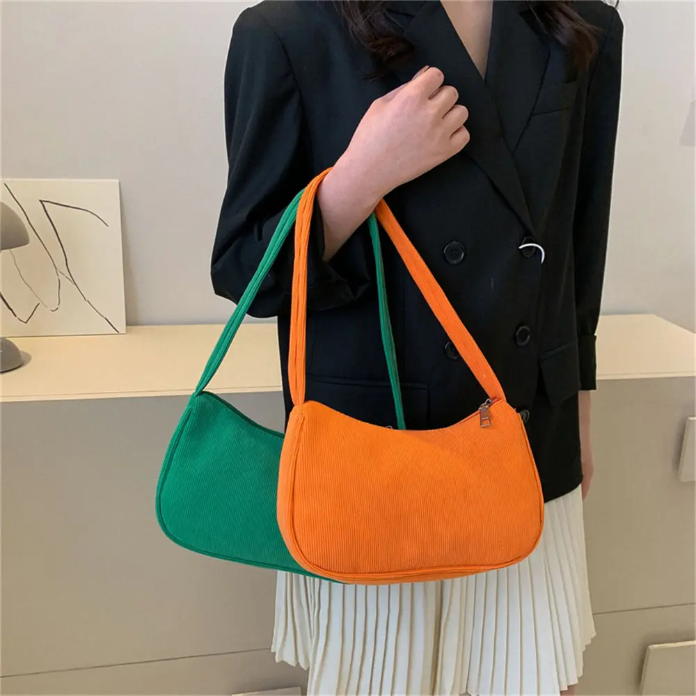 2023 Fall And Winter New Tote Bag Fashion Striped Velvet Casual Handbag Single Shoulder Bag Small Square Bag Girls Gift